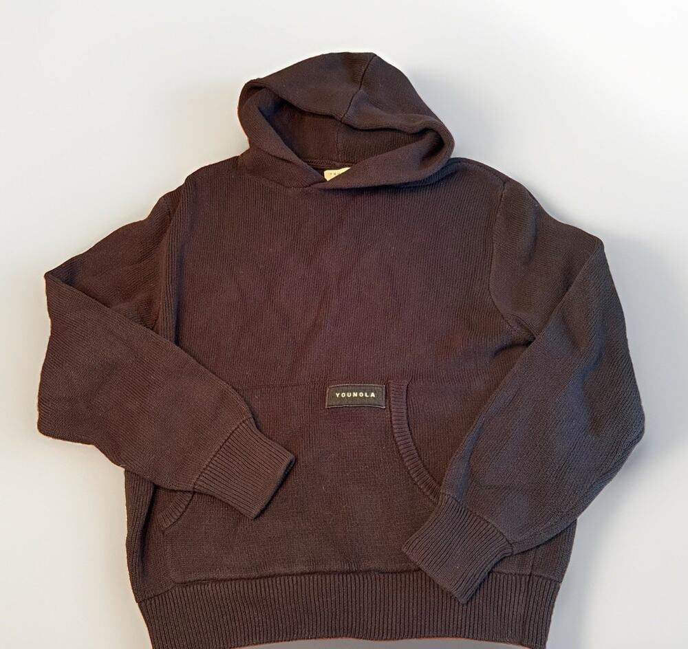 YoungLA Mojave Knit Hoodie Mens L Black Streetwear
